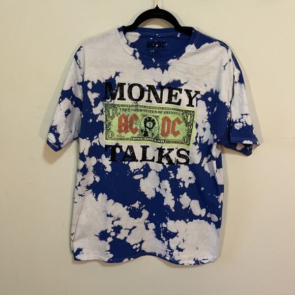 AC/DC Money Talks T-shirt Blue Tee 70’s 80’s Classic Rock Band Tee Retro Small - Picture 1 of 4